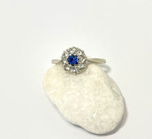 Load image into Gallery viewer, Blue and White Sapphire ring
