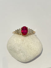 Load image into Gallery viewer, A ruby and diamond engagement ring
