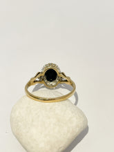 Load image into Gallery viewer, A Sapphire and Diamond Ring with Heart shoulders
