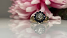 Load image into Gallery viewer, A sapphire and diamond &quot;daisy&quot; cluster ring
